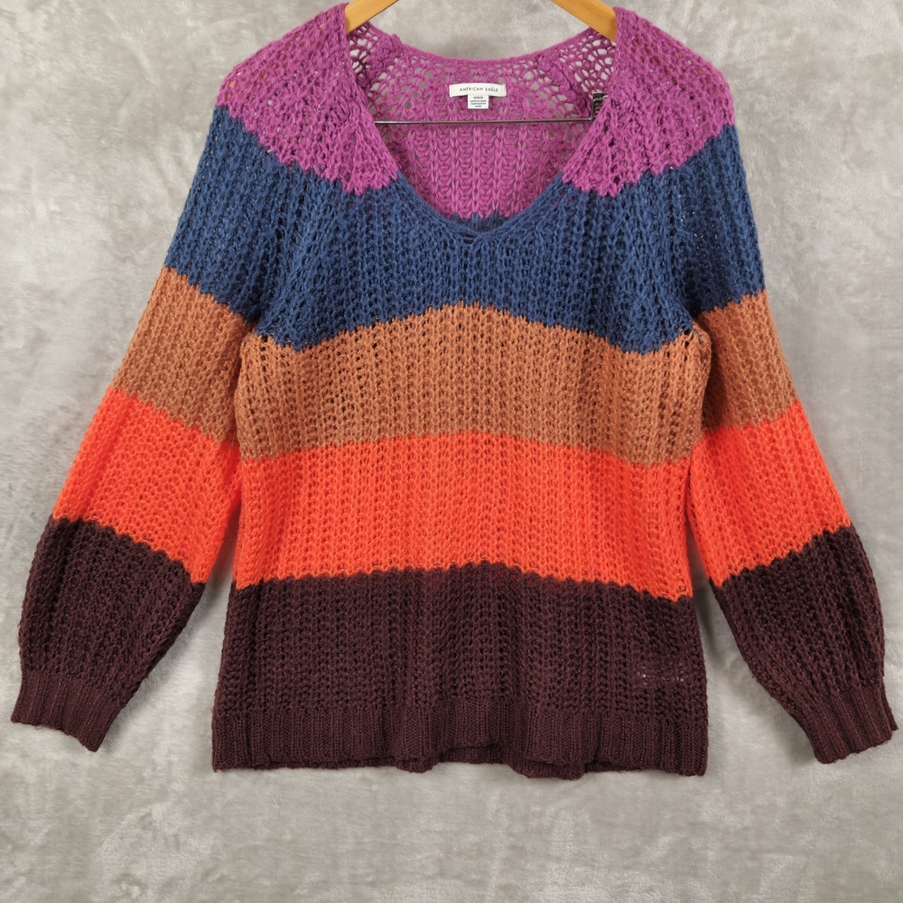 American Eagle Outfitters Colorful Striped Women's Sweater Size M‎